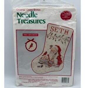 Needle Treasures Santa Claus Counted Cross Stitch Stocking Kit 02861